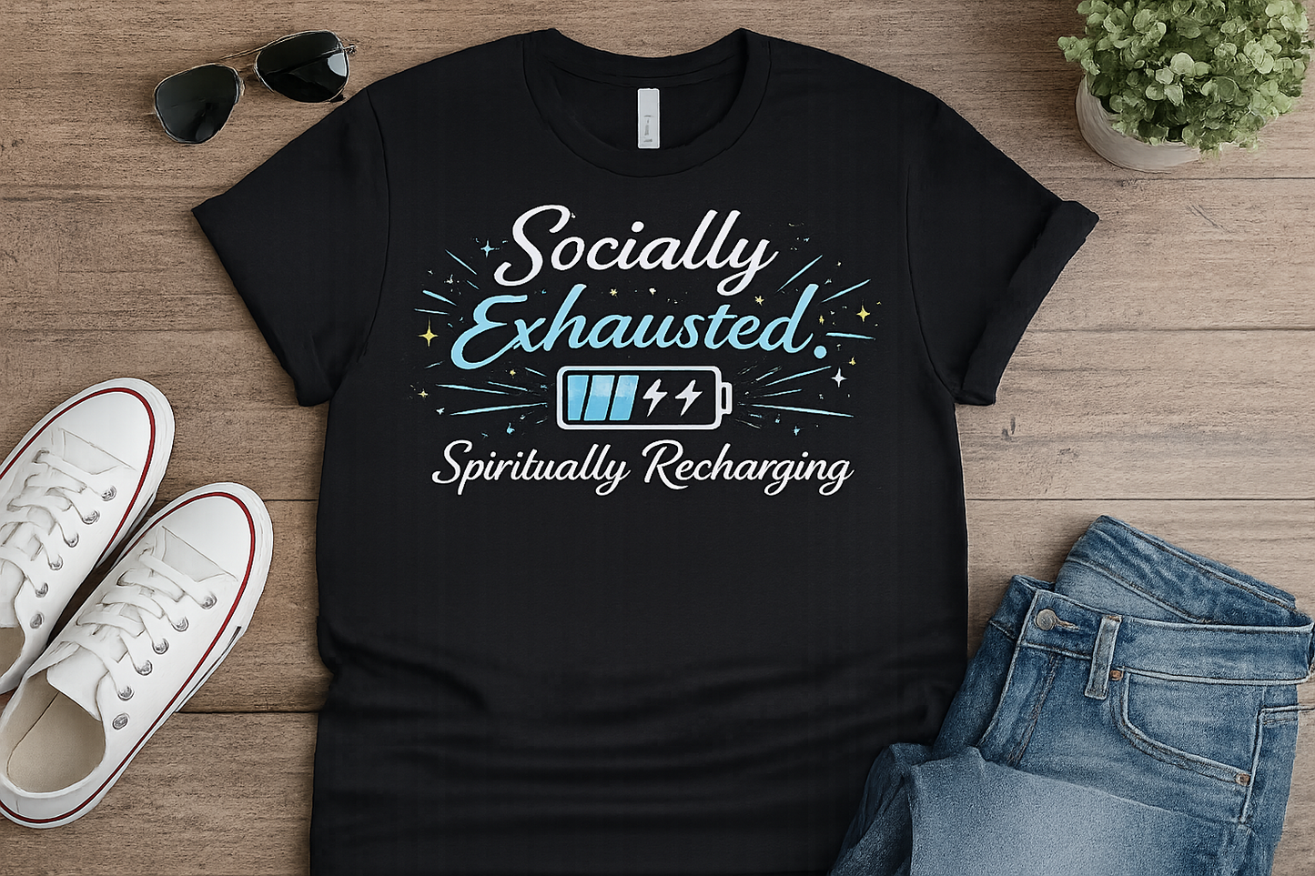 Socially Exhausted. Spiritually Recharging.